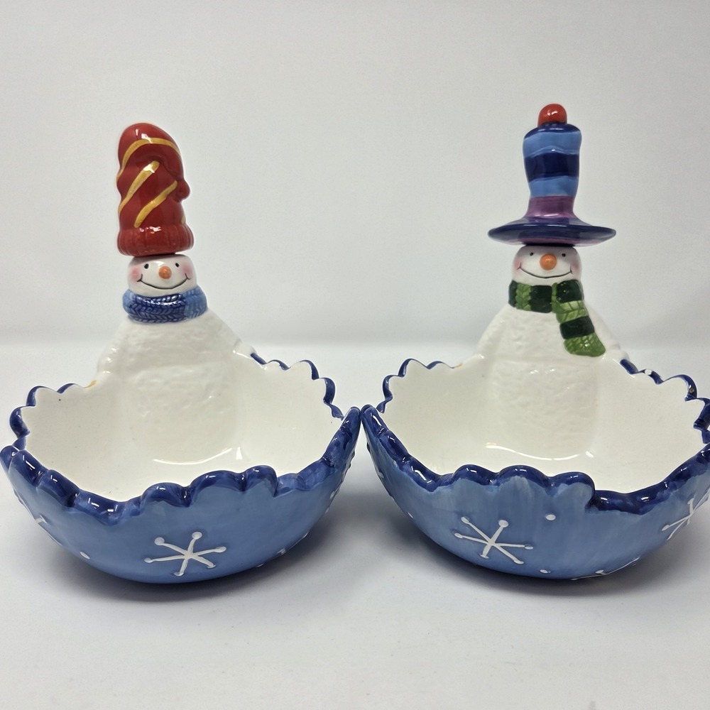 Snowman Dip Bowls & Spreaders‎ Set Of 2 By Seasonal Elements Christmas Holiday